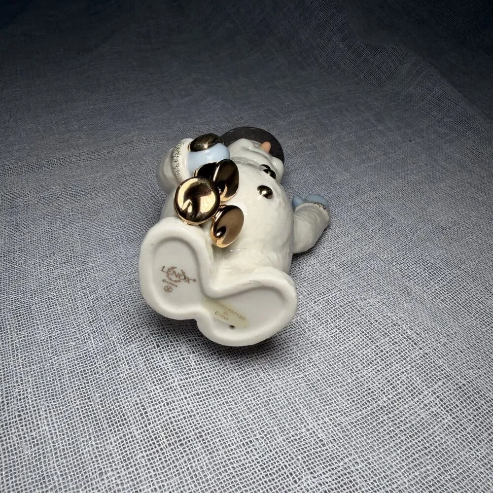 Lenox Snowman Figurine Gold Bells Top Hat Christmas Holiday Ivory Porcelain 4”